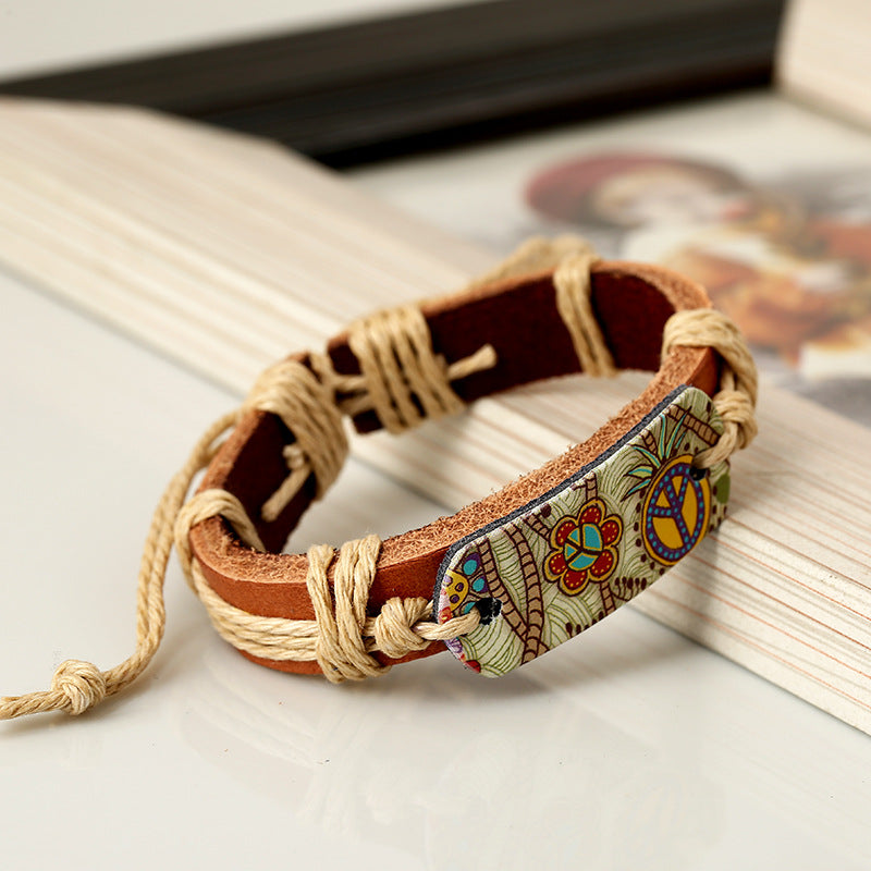 Woven cowhide bracele/Wonderfuu