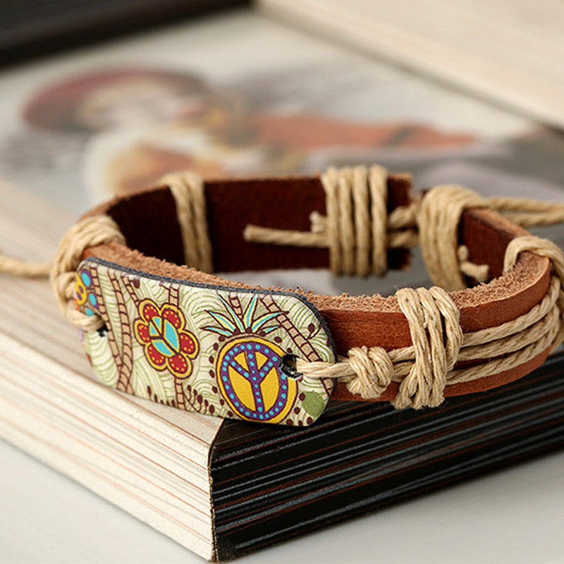 Woven cowhide bracele/Wonderfuu